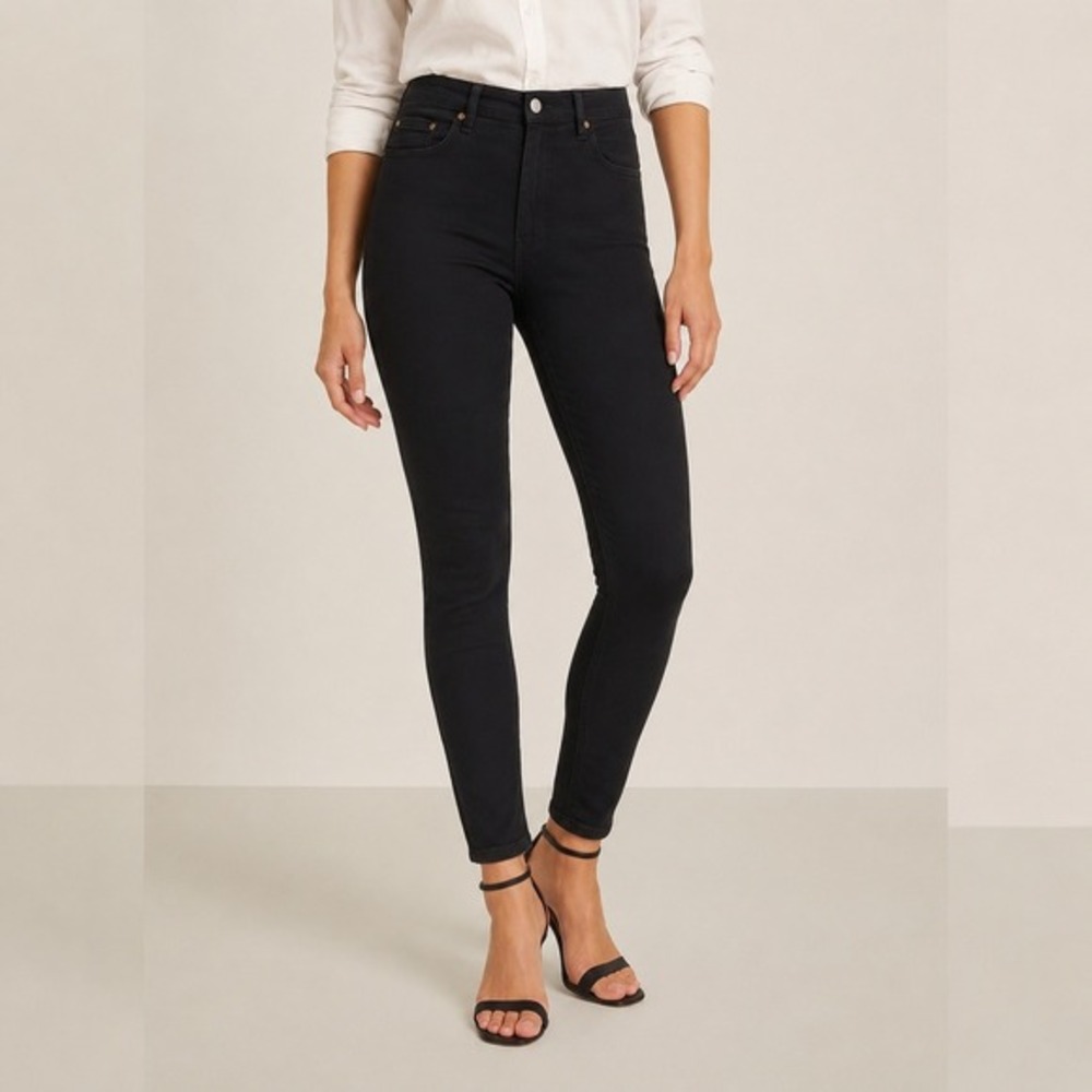 Reformation Serena High Skinny Crop Jeans Women's 25 Black Sustainable Denim